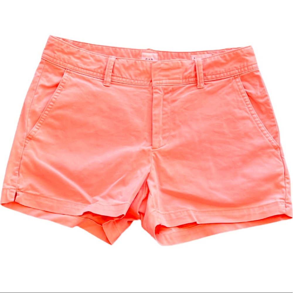 GAP Mid-Rise 3” City Shorts Sunwashed Orange size 0 ~ NEON CORAL VOLTAGE